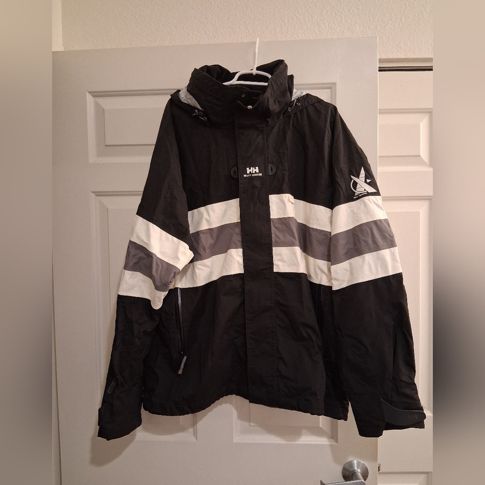 Helly Hansen Sailing Jacket Size XXL Black White Grey